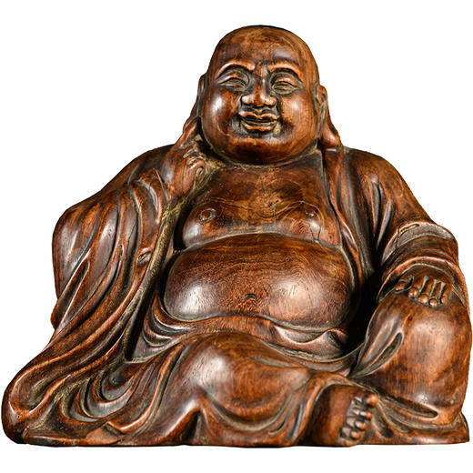 清	紫檀木雕弥勒佛 商品图5