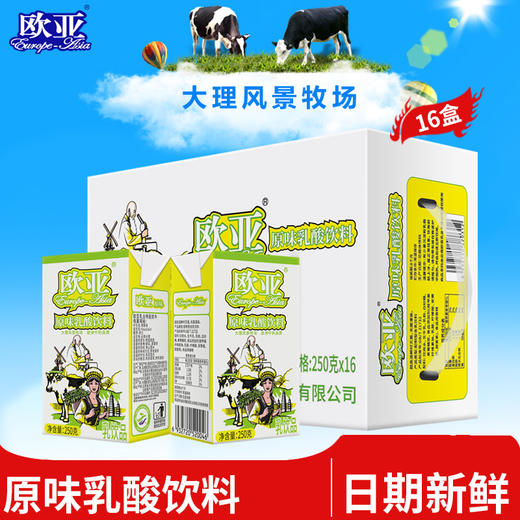 「日期新鲜」欧亚牛奶原味乳酸饮料250g*16盒/箱早餐乳制品 商品图0
