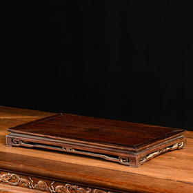 清	红木透雕拐子纹器座