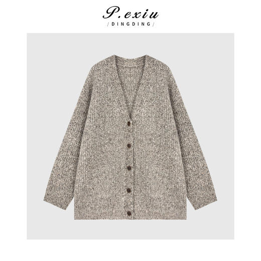 04-4潘依绣丁丁宠粉马海毛绵羊毛花纱高级感慵懒加厚针织开衫 Q19251 商品图0