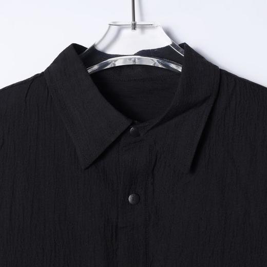 SDSA男装2026新款高贵轻奢潮牌简约肌理感按扣翻领短袖衬衫百搭 商品图1