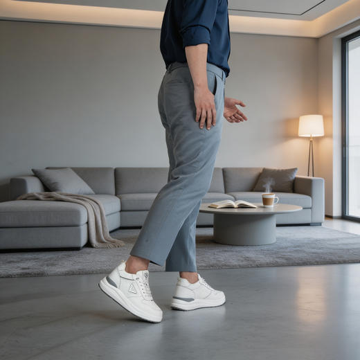 增高9cm男士休闲板鞋男内增高男鞋透气简约轻奢百搭小白鞋 商品图3