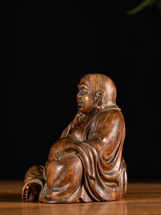 清	紫檀木雕弥勒佛 商品图2