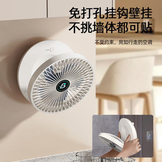 【心佰鹿 米家S1折叠风扇】2026新款 米家APP连接无极风 德系制冷模块 八核双电机 三档广角风力 静音自然风 桌面壁挂两用 空气循环扇 商品图4