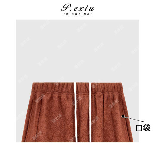 04-4潘依绣丁丁宠粉复古显瘦圈圈纱肌理感抽绳松紧腰束脚休闲裤Q54874 商品图2