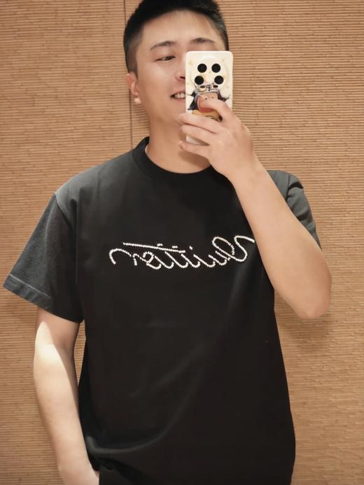 驴家 25ss字母标识珠饰刺绣短袖T恤 商品图3