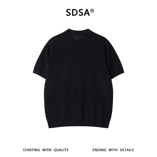 SDSA男装2026新款高贵轻奢复古镂空针织纽扣翻领短袖T恤百搭休闲 商品图4