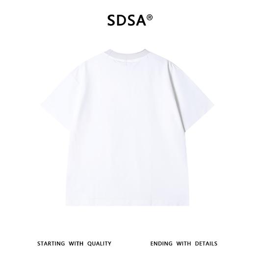 SDSA男装2026新款高贵轻奢设计感简约小标拼接领口圆领短袖T恤 商品图4