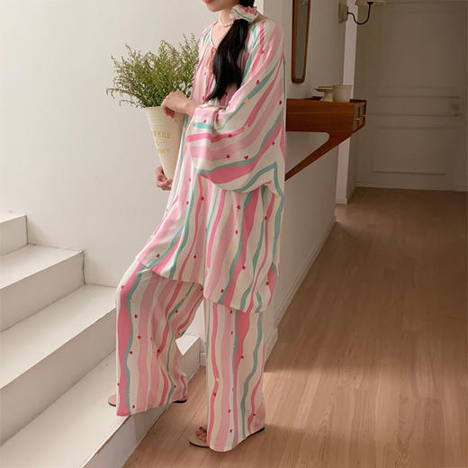 热卖！“下单送同色头花”奈奈的猫 棉绸睡衣家居服套装2.0  柔软亲肤 多花色可选 商品图11