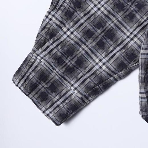 SDSA男装2026新款高贵轻奢简约撞色格子纽扣连帽长袖衬衫百搭舒适 商品图2