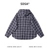 SDSA男装2026新款高贵轻奢简约撞色格子纽扣连帽长袖衬衫百搭舒适 商品缩略图4