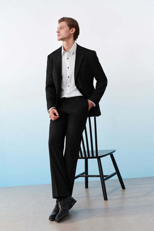 G2000男装SS26商场新款【BLACK】【棉羊毛混纺】商务通勤正装西裤61455401 商品图1