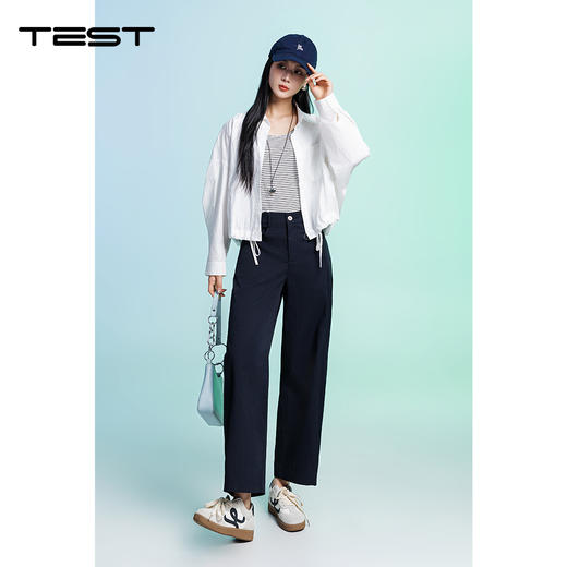 夏上新韩系松弛感抽绳收腰宽松休闲设计感两件套1262061 商品图1