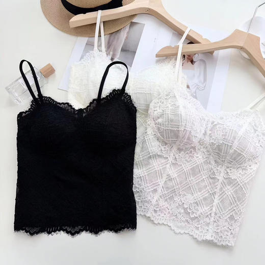 SUNJ6112格子睫毛蕾丝美背吊带 商品图5