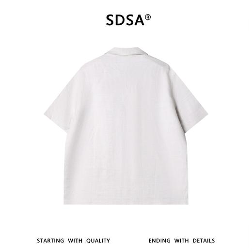 SDSA男装2026新款高贵轻奢宽松简约纯色小V翻领短袖T恤百搭时尚 商品图1