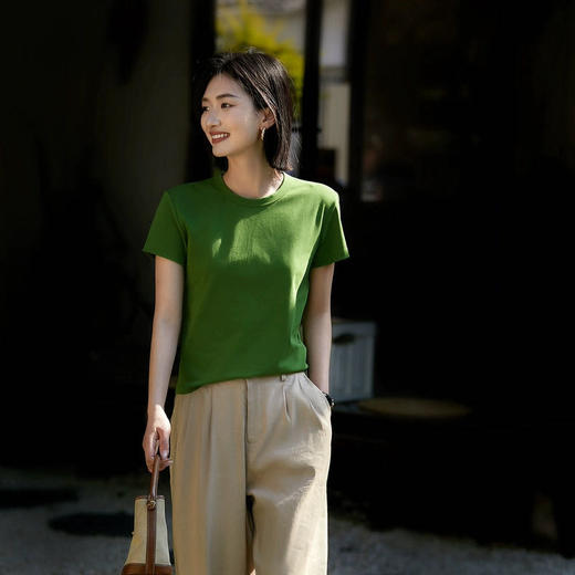 【夏日牛油果绿T恤】230g精梳棉材质 宽松廓形版型藏肉好穿 商品图3