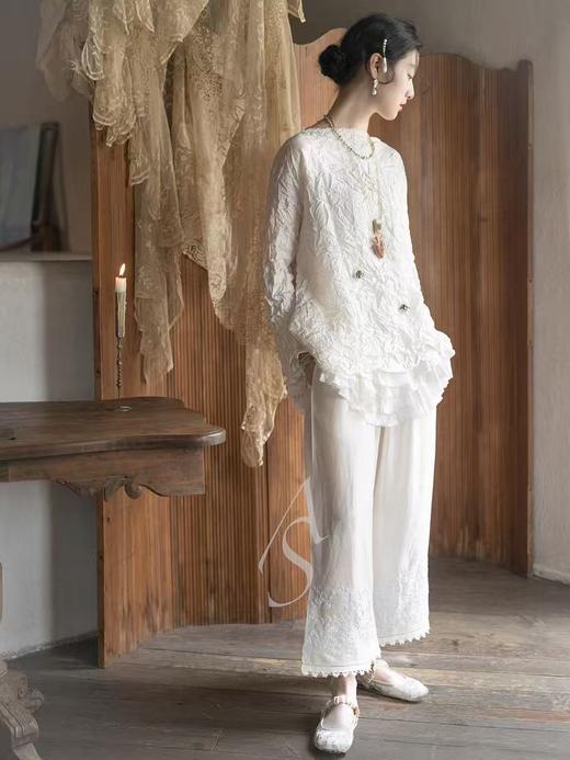 Daniela Gregis 26SS 奶油白肌理斜纹真丝船领上衣 商品图2