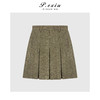 04-4潘依绣丁丁宠粉羊毛复古撞色格纹压褶气质A字显瘦半身裙Q50164 商品缩略图0