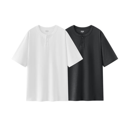 商场同款|森马短袖T恤男夏季纯色半开襟针织衫2026新款小宽松上衣 商品图4