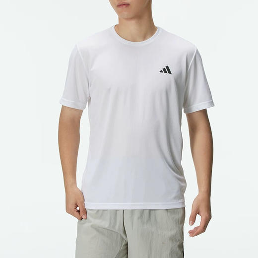 XY｜adidas阿迪达斯白色短袖男装新款跑步休闲上衣透气运动T恤 HR8728 商品图1