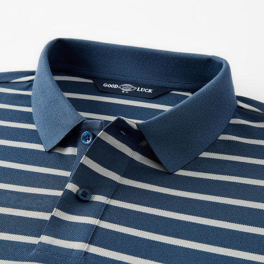 【桑蚕丝】德鲨男装商务短袖POLO衫2026夏新款休闲条纹翻领T恤男 商品图3