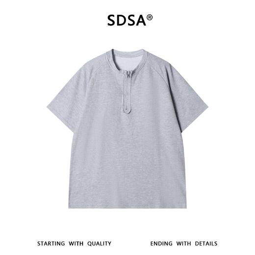 SDSA男装2026新款高贵轻奢设计感简约半拉链立领短袖T恤百搭休闲 商品图0