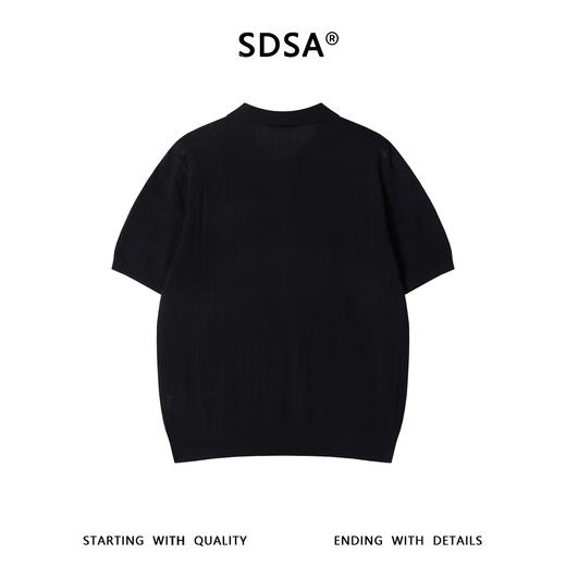 SDSA男装2026新款高贵轻奢老钱风简约半拉链翻领短袖T恤百搭休闲 商品图4