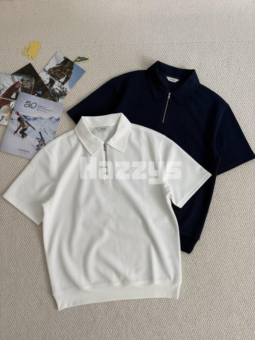 哈吉斯半拉链肌理感网眼短袖T恤2026夏季新款翻领POLO衫 商品图2