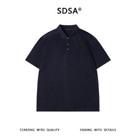 SDSA男装2026新款高贵轻奢肌理感翻领短袖Polo衫宽松重磅休闲上衣