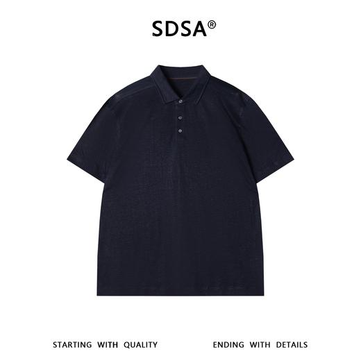 SDSA男装2026新款高贵轻奢肌理感翻领短袖Polo衫宽松重磅休闲上衣 商品图0