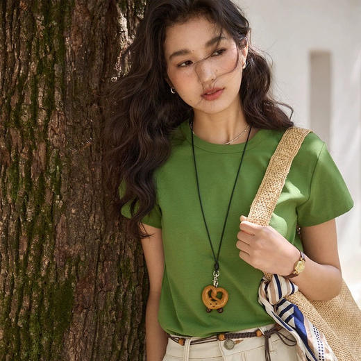 【夏日牛油果绿T恤】230g精梳棉材质 宽松廓形版型藏肉好穿 商品图4