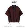 SDSA男装2026新款轻奢复古舒适半按扣翻领短袖衬衫下摆松紧百搭 商品缩略图0
