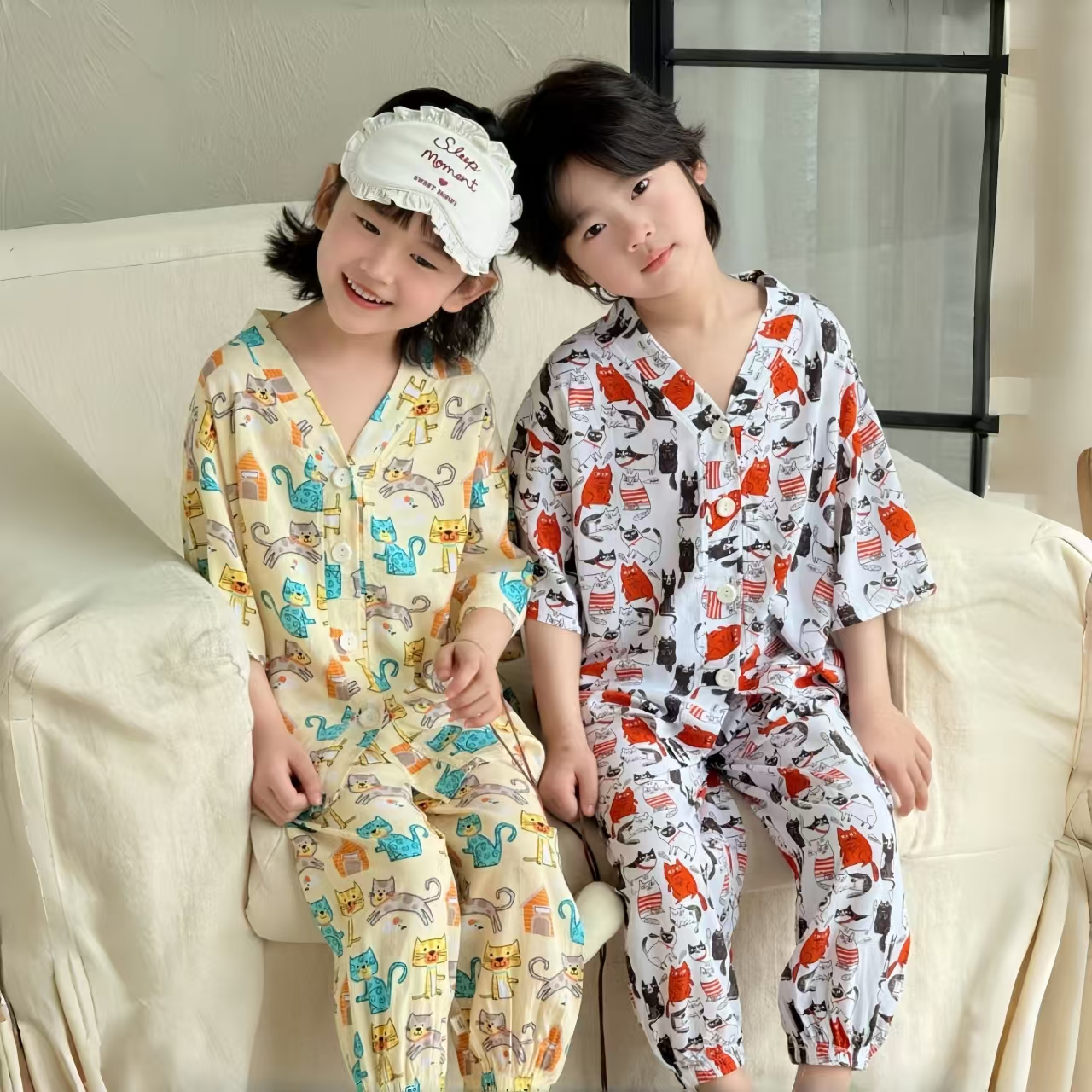 喜林贝尔莱纱绸·涂鸦亲子款家居服yc0420001