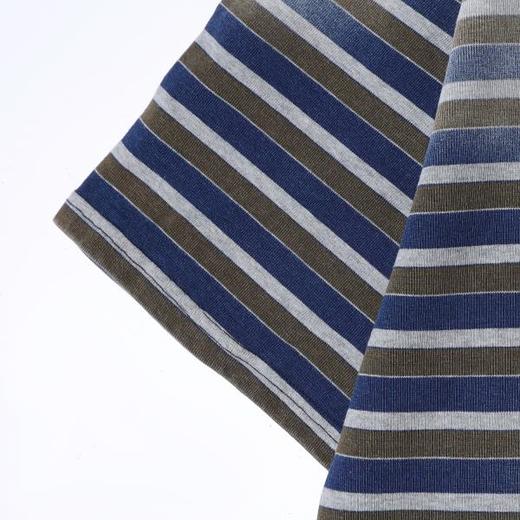 SDSA男装2026新款高贵轻奢韩系磨白撞色条纹设计圆领短袖T恤百搭 商品图2