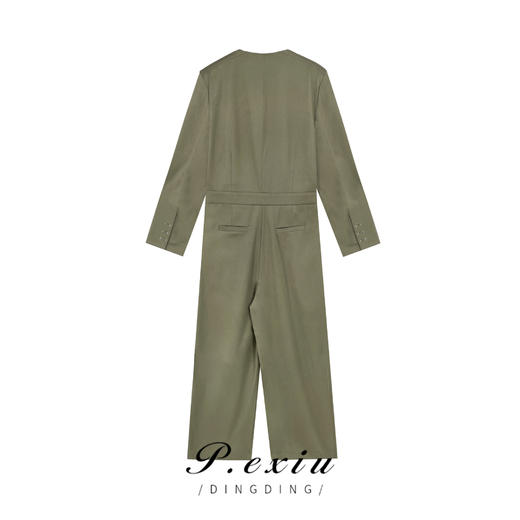 04-4潘依绣丁丁宠粉秋季新款设计感时尚休闲V领气质长袖连体裤 K3547 商品图1