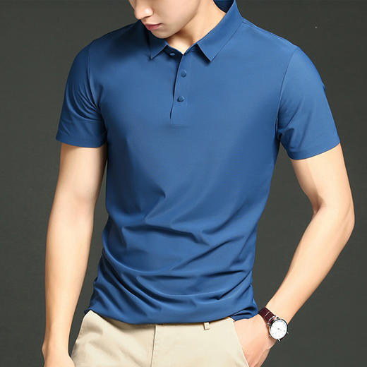 罗蒙 男女同款 无痕冰丝POLO衫 简约舒适 翻领设计 17色可选 商品图5