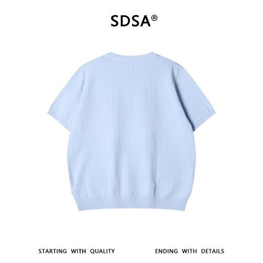 SDSA男装2026新款高贵轻奢提花肌理亨利领短袖针织衫宽松复古上衣 商品图4