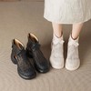 【预售5天】牛皮编织镂空凉靴女厚底网纱圆头粗跟马丁短靴夏季透气靴子168XY&1681528 商品缩略图0