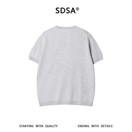 SDSA男装2026新款高贵轻奢简纯色半纽扣亨利领肌理针织短袖T恤 商品图4