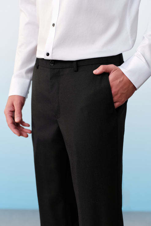 G2000男装SS26商场新款【BLACK】【棉羊毛混纺】商务通勤正装西裤61455401 商品图3