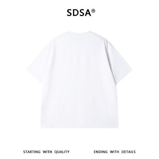 SDSA男装2026新款高贵轻奢韩系宽松极简线条刺绣圆领短袖T恤百搭 商品图1