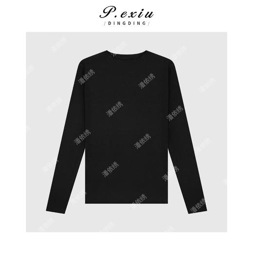 04-4潘依绣丁丁宠粉羊毛百搭镂空肌理感打底长袖针织上衣 ZZ25081 商品图1