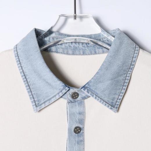 SDSA男装2026新款高贵轻奢美式宽松刺绣字母拼接翻领短袖T恤百搭 商品图2