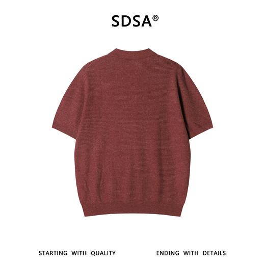 SDSA男装2026新款高贵轻奢复古肌理感针织翻领短袖T恤百搭休闲 商品图4