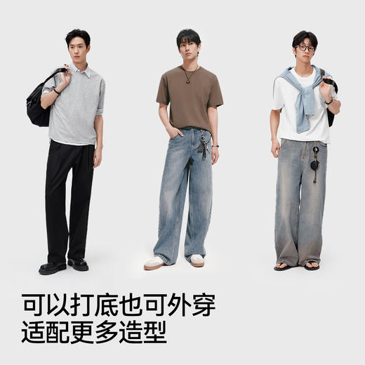 森马短袖T恤男夏季时尚纯色圆领针织衫2026新款速干凉感抑菌上衣 商品图4