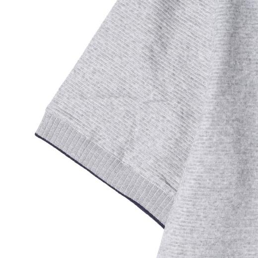 SDSA男装2026新款高贵轻奢简约条纹撞色领口短袖T恤百搭休闲上衣 商品图2