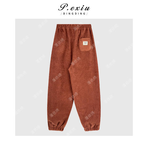 04-4潘依绣丁丁宠粉复古显瘦圈圈纱肌理感抽绳松紧腰束脚休闲裤Q54874 商品图1