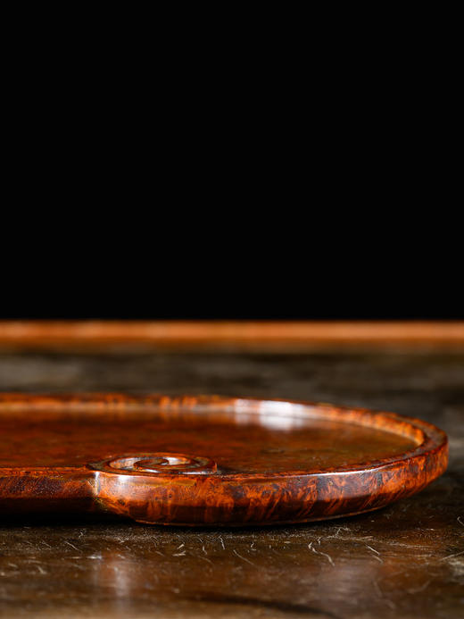 清	瘿木整挖如意形香盘 商品图3