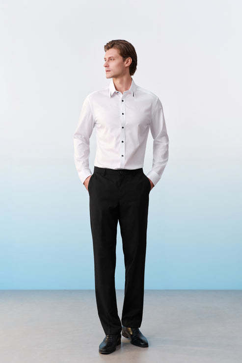 G2000男装SS26商场新款【BLACK】【棉羊毛混纺】商务通勤正装西裤61455401 商品图0