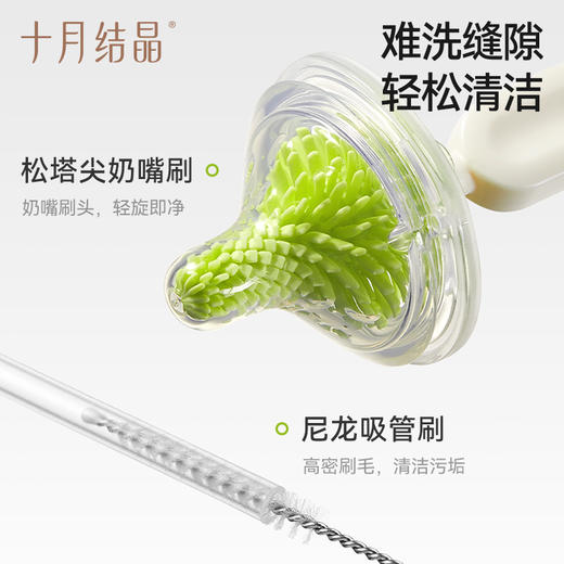 【100元3件随心配】（买6件加赠帆布包）新生婴儿专用便携奶瓶刷硅胶奶嘴清洗刷外出清洗套装 商品图3